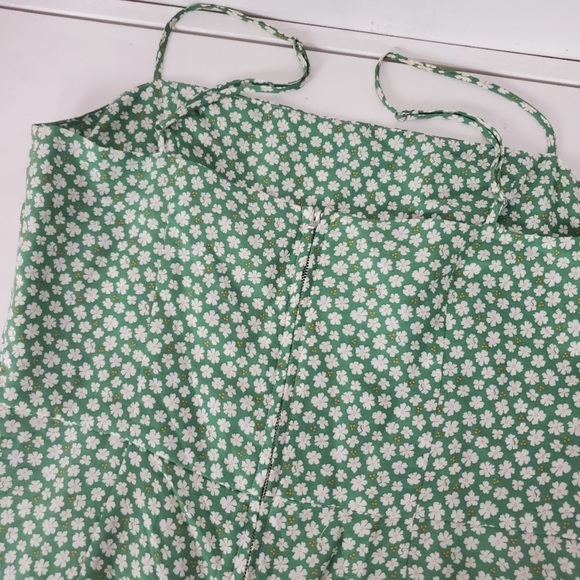 Reformation Preston Dress Green Floral Size 10 - Picture 6 of 10
